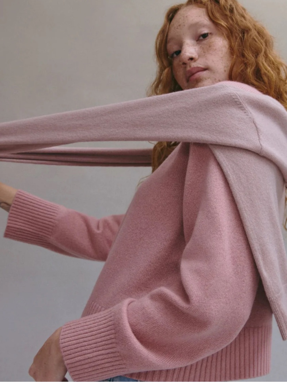 Everlane The Boxy Crew in Cashmere Clay Pink XL - Picture 3 of 13